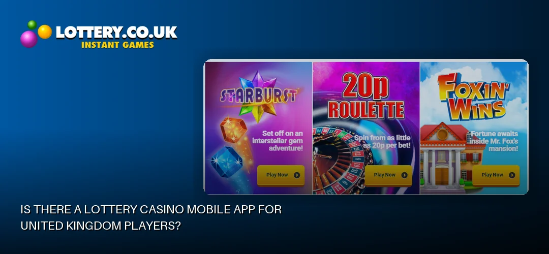 Lottery casino promotional banner